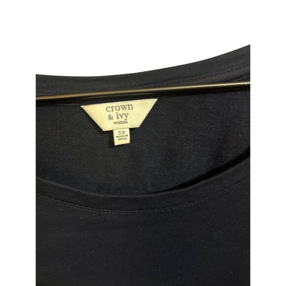 Crown & Ivy Women’s 3X Zebra Graphic Top With Ruffled Hem - Picture 4 of 5